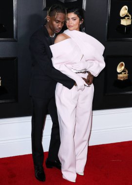 Travis Scott ve kız arkadaşı Kylie Jenner GRAMMY Ödülleri, Staples Center, Los Angeles, California, ABD - 11 Şubat 2019