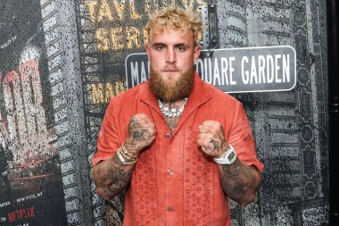 Amerikalı profesyonel boksör Jake Paul (El Gallo de Dorado) Netflix Live Event 'e katılıyor: Katie Taylor, Amanda Serrano 3' e karşı 11 Temmuz 2025 'te Madison Square Garden' da, Manhattan, New York City, New York, ABD. 
