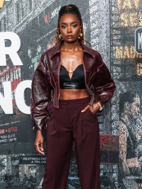 Amerikalı aktris Kiki Layne, Netflix Live Event 'e katılıyor: Katie Taylor, Amanda Serrano 3' e karşı 11 Temmuz 2025 'te Madison Square Garden' da düzenlendi..