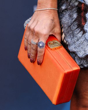 Amerikalı aktris Sarah Michelle Gellar 'ın çantası, 14 Temmuz 2025' te Los Angeles, Los Angeles 'taki StILE Downtown Los Angeles' taki United Theater 'da düzenlenen Columbia Pictures' ın Geçen Yaz Ne Yaptığını Biliyorum 'filminin galasına geldi..