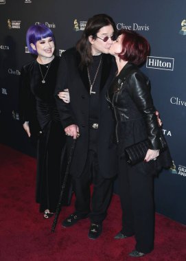 Los Angeles - 25 Ocak 2020 'de Beverly Hilton Oteli' ndeki Clive Davis Pre-Grammy Partisi 'nde Kelly Osbourne, Ozzy Osbourne, Sharon Osbourne