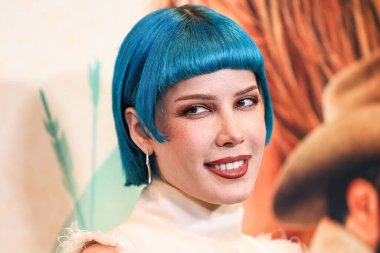 LOS ANGELES, ABD - AUGust 03, 2025: Halsey (Ashley Nicolette Frangipane), Los Angeles 'taki Lionsgate' Americana 'nın Hollywood Volume' daki Çöl 5 Noktası, Los Angeles Haraç Portföyü Oteli 'ndeki özel gösterimine geldi. 