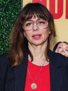 Amerikalı aktris, yazar ve stand-up komedyeni Natasha Leggero, 6 Ağustos 2025 'te Kuzey Hollywood, Los Angeles, Kaliforniya, ABD' de bulunan Garland Hotel 'de düzenlenen' Nuked 'in Los Angeles özel gösterimine geldi.. 