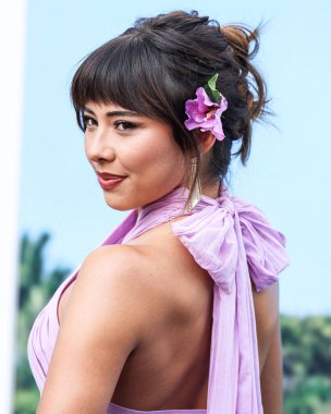 Amerikalı aktris Xochitl Gomez, 11 Ağustos 2025 'te Hollywood, Los Angeles, Kaliforniya, ABD' deki TCL Çin Tiyatrosu IMAX 'te düzenlenen' Nobody 2 'nin Los Angeles galasına geldi..