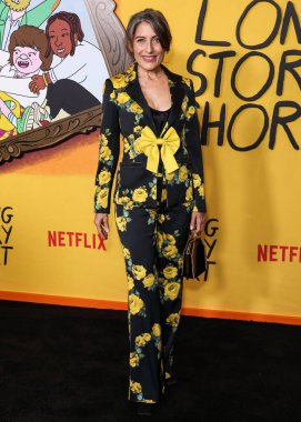 Amerikalı aktris, sanatçı, aktivist ve yazar Lisa Edelstein, Netflix 'in Netflix' in 1. Uzun Hikaye Özel Gösterimi 'ne 18 Ağustos 2025' te Hollywood, Los Angeles, Kaliforniya, ABD 'de düzenlenen Netflix Tudum Tiyatrosu' na geldi..