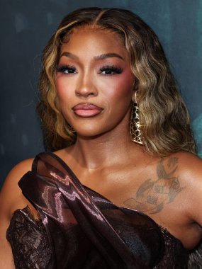 Amerikalı aktris, şarkıcı, yapımcı, girişimci ve hayırsever Drew Sidora, 27 Ağustos 2025 'te Hollywood, Los Angeles, Kaliforniya, ABD' de bulunan TCL Çin Tiyatrosu IMAX 'te düzenlenen' Run 'ın Los Angeles galasına geldiler..