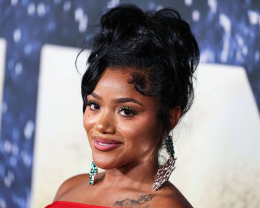 Amerikalı realite yıldızı, aktris ve model Erica Pinkett, 27 Ağustos 2025 'te Hollywood, Los Angeles, Kaliforniya, ABD' deki TCL Çin Tiyatrosu IMAX 'te düzenlenen' Run 'ın Los Angeles galasına geldi..