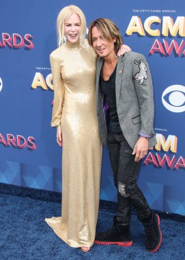 LAS VEGAS, NEVADA, USA - APRIL 15, 2018: Australian-American actress and producer Nicole Kidman and husband/Australian-American country music singer, guitarist, and songwriter Keith Urban arrive at the 53rd Academy Of Country Music Awards.