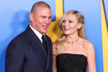 American actor, producer, and former model Channing Tatum and American actress Kirsten Dunst arrive at Los Angeles Premiere Of Paramount Pictures' 'Roofman' held at Paramount Theatre at Paramount Pictures Studios on September 29, 2025 in Hollywood
