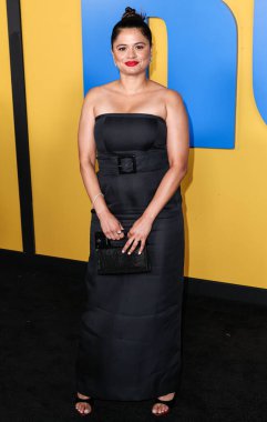 American actress Melonie Diaz arrives at the Los Angeles Premiere Of Paramount Pictures' 'Roofman' held at Paramount Theatre at Paramount Pictures Studios on September 29, 2025 in Hollywood, Los Angeles, California, United States.