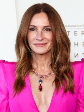 Greta Constantine elbisesi giyen Julia Roberts, 4 Ekim 2025 'te Akademi Film Müzesi' ndeki David Geffen Tiyatrosu 'nda düzenlenen' After the Hunt 'adlı Amazon MGM Stüdyolarının Los Angeles Özel Gösterimi' ne geldi.