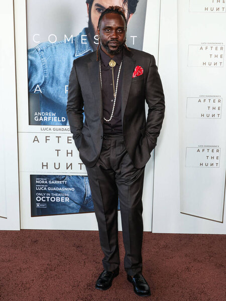 American actor Brian Tyree Henry arrives at the Los Angeles Special Screening Of Amazon MGM Studios' 'After The Hunt' held at the David Geffen Theater at the Academy Museum of Motion Pictures on October 4, 2025 in Miracle Mile, Los Angeles