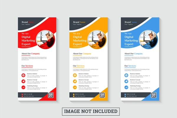 Modern iş dl broşürü veya raf kartı tasarım şablonları 