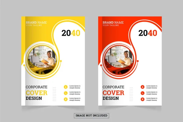 Şirket Kitap Kapağı Tasarım Şablonu Set Veya Yıllık Rapor Dergi — Stok Vektör