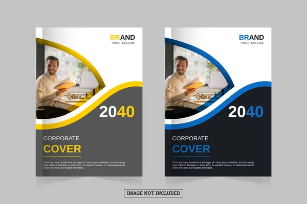 Corporate Business Book Omslag Ontwerp Sjabloon Set Kan Worden Gebruikt — Stockvector