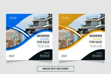 Modern real estate social media post or banner template  clipart