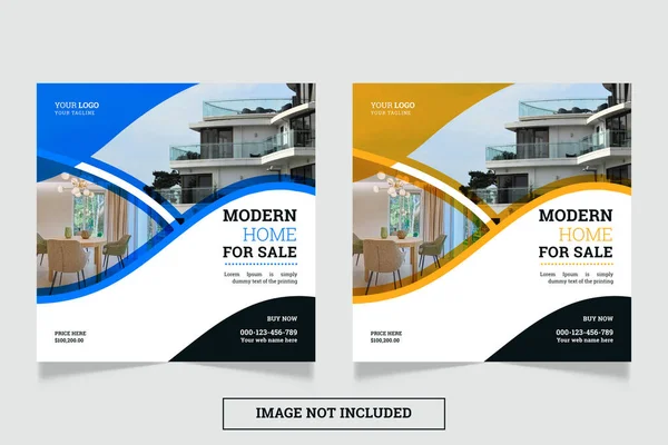 Immobilier Moderne Poste Médias Sociaux Modèle Bannière — Image vectorielle