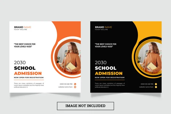 Okul giriş karesi afişi veya sosyal medya post tasarım şablonu 