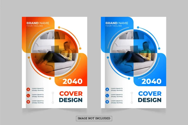 Stadsachtergrond Modern Business Book Cover Design Template Kan Worden Gebruikt — Stockvector