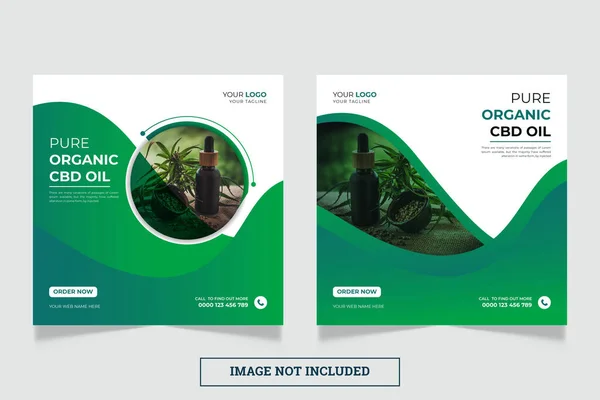 Kenevir ürünü cbd yağı sosyal medya afiş tasarım şablonu 