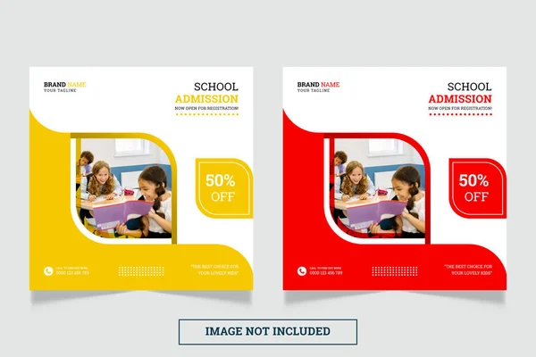 Okul giriş karesi afişi veya sosyal medya post tasarım şablonu 