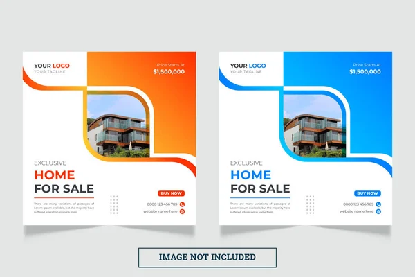 Modern ve yaratıcı gayrimenkul sosyal medya paylaşımı veya afiş şablonu 