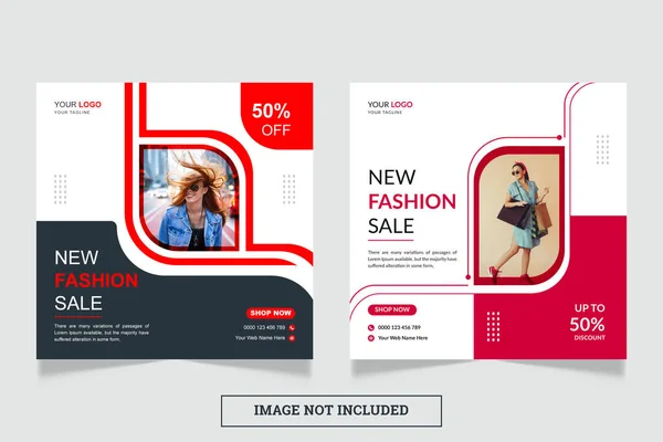 Moda satışı Instagram postası veya sosyal medya afiş tasarım şablonu 