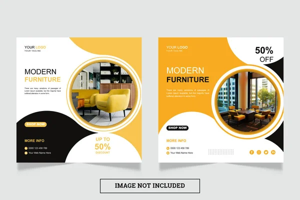 Modern mobilya sosyal medya ve web paylaşımı tasarım şablonu 