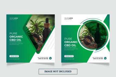  Kenevir ürünü cbd yağı sosyal medya afiş tasarım şablonu
