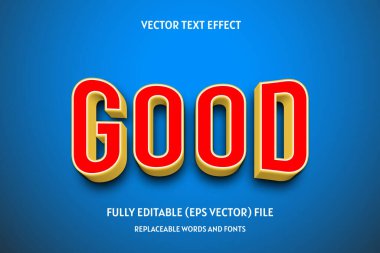 Good 3d text effect editable font style  vector text effect
