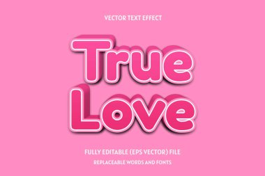 True love 3d text effect editable style 