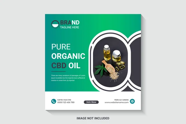 Cbd doğal kenevir yağı web pankart şablonu 