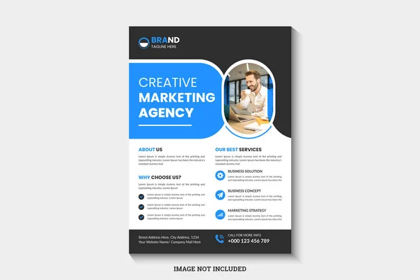 Şirket dijital pazarlama broşürü tasarım şablonu a4