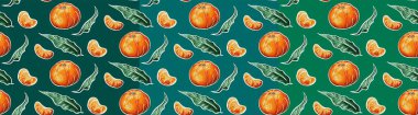 Mandarin narenciye elle çizilmiş pürüzsüz desen EPS 10