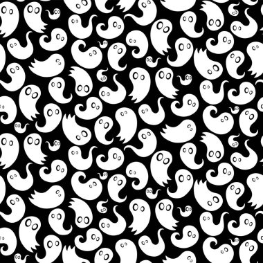 Tatlı çizgi film hayaletleri EPS 10 ile Cadılar Bayramı kusursuz desen