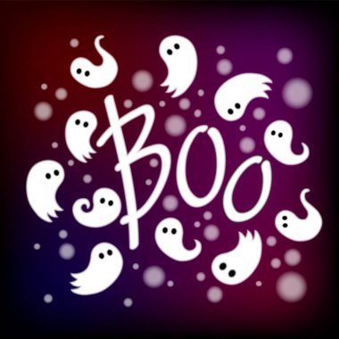 Cadılar Bayramı hayaletleri parlayan kare arkaplan EPS 10