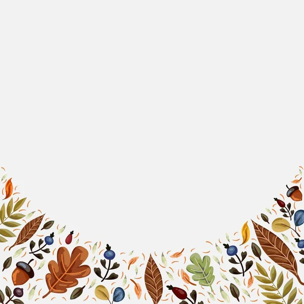 葉が付いている秋の正方形のフレームおよびアクロンのベクトル背景Eps ロイヤリティフリーのストックイラスト