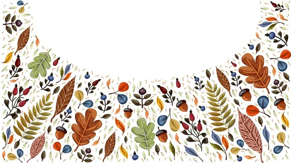 葉Eps 10が付いている秋のベクトル背景 ストックイラスト