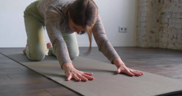 Joga Pilates Jako Sposób Zdrowie Całego Ciała Zwolniony Ruch Materiał — Wideo stockowe