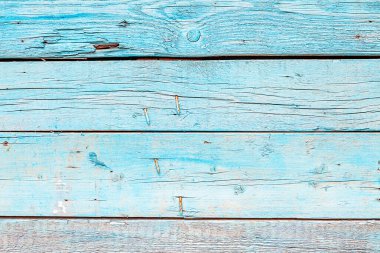 Ahşap bir panel dokusuna yakın plan - Açık mavi tonlarda boyanmış eski ahşap zemin
