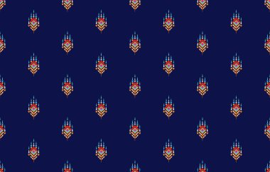 Native fabric Pattern, geometric ethnic oriental seamless pattern traditional design for background, carpet, wallpaper, clothing, wrapping, Batik fabric, Vector illustration. Ikat tribal Indian. Fashion textile.