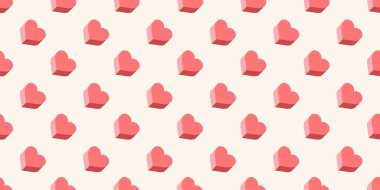 Seamless romantic pattern with hand drawn hearts. Heart on trendy background. Ready template for design, postcards, print, poster, party, Valentine's day, media, vintage textile. Vector.