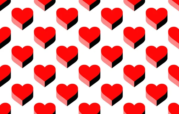 Seamless Romantic Pattern Hand Drawn Hearts Heart Trendy Background Ready — Vetor de Stock
