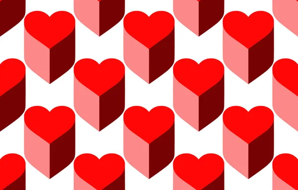 Seamless Romantic Pattern Hand Drawn Hearts Heart Trendy Background Ready — 스톡 벡터