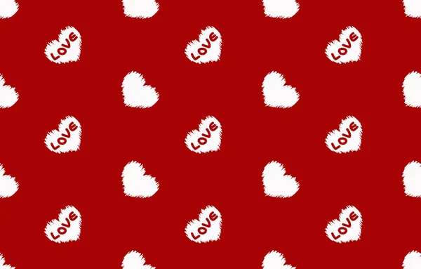 Seamless Romantic Pattern Hand Drawn Hearts Heart Trendy Background Ready — Vetor de Stock