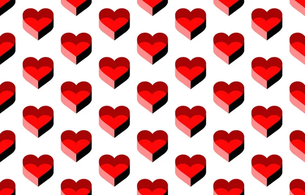 Безшовний Романтичний Візерунок Намальованими Серцями Серце Модному Тлі Готовий Шаблон — стоковий вектор