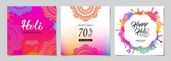 Glad Holi Firande Banner Bakgrund Design För Indian Festival Colors — Stock vektor