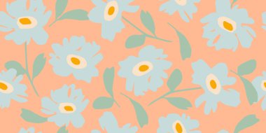 El çizimi çiçekler, kumaş, tekstil, giysi, ambalaj kağıdı, kapak, afiş, iç dekorasyon, soyut arka planlar için çiçekli desenler..