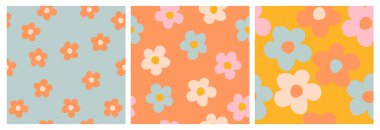 El çizimi çiçekler, kumaş, tekstil, giysi, ambalaj kağıdı, kapak, afiş, iç dekorasyon, soyut arka planlar için çiçekli desenler..