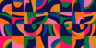 Geometri minimalistik kalıbı. Web afişi, iş sunumu, markalaşma, kumaş, tekstil için soyut vektör deseni.